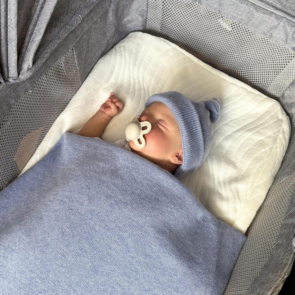 100% Cashmere Baby Blanket, Blue, 0-6 Months
