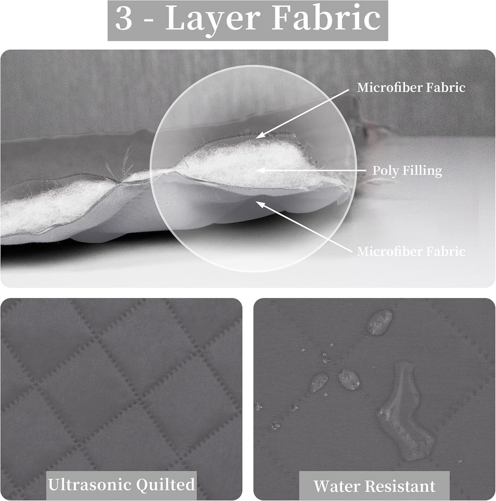 Full/Queen Reversible Quilt Set with 1 Quilt and 2 Pillow Shams, Soft Bed Quilt Cover, Lightweight Microfiber
