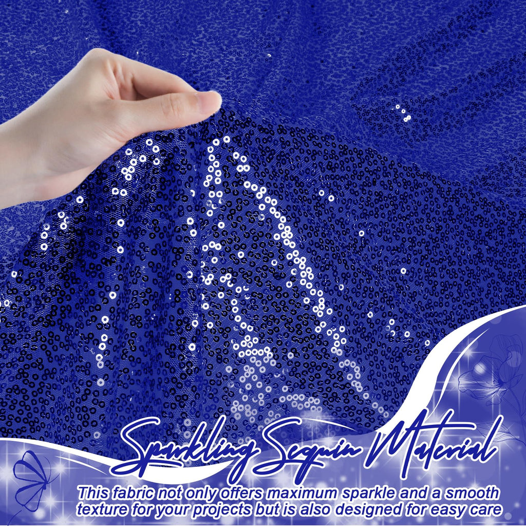 Royal Blue Sequin Fabric by The Yard, 2 Yard, 48 Inch Wide
