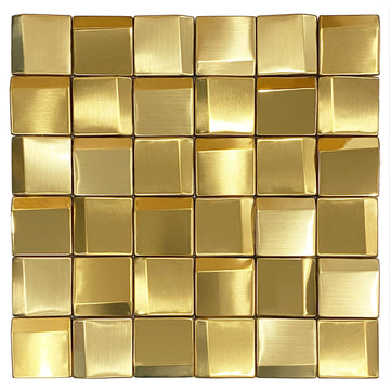 3D Gold Tile Raised Dimensional Metallic Wall Tiles, 5 Sheets