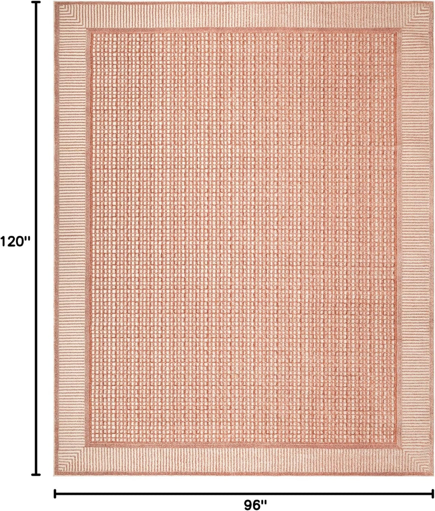Home Nordic Brick Ivory Area Rug - Easy Clean, Non Shedding, Bed Room, Living Room, Dining Room, Kitchen (8'