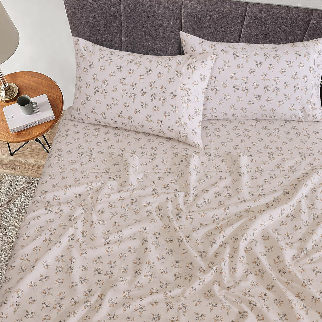 100% Cotton California King Sheets, Percale Sheet Set, Twin Spring