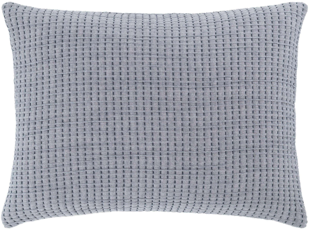 Pick Stitch Navy Solid Cotton Matelasse Sham, Dutch Euro