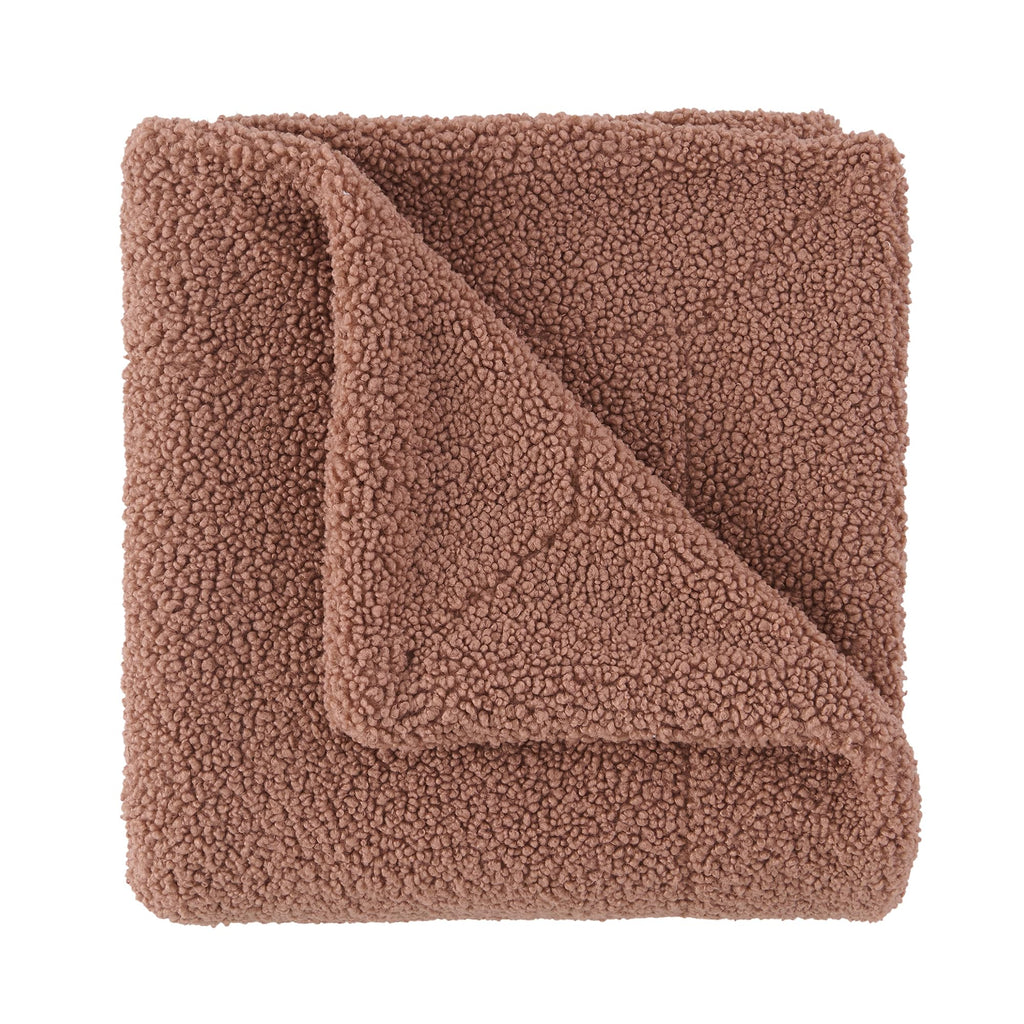 Teddy Dusty Rose 50x60 inch Boucle Throw Blanket