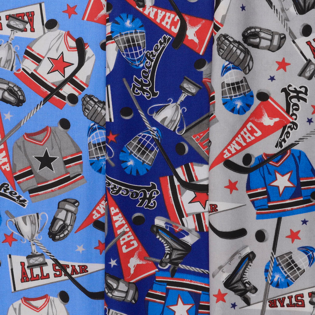Cotton Hockey Gear Grey, Fabric by the Yard