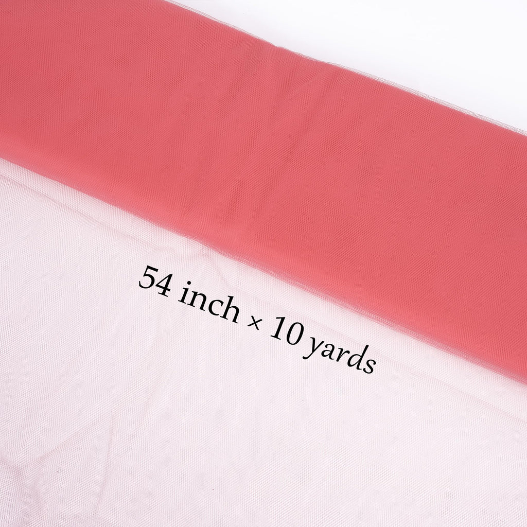 Carol Pink Tulle Fabric Roll 54 Inch x 10 Yards Tulle Mesh for Gift Wrapping DIY Crafts Party Decorations and Making