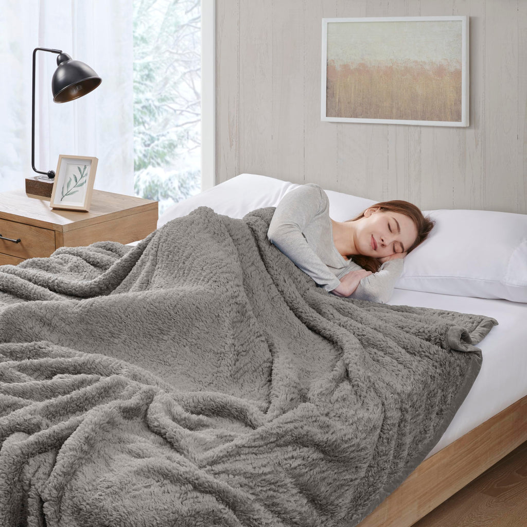 Burlington Berber Blanket Super Soft, Cozy Lightweight Cover with Luxurious Velvet Binding, Modern Trendy All Season