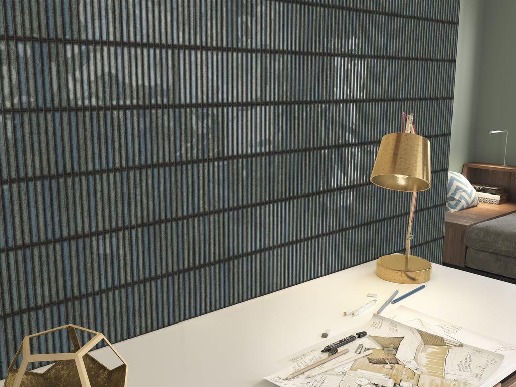 Ratsu Kit-Kat 4.5 in. x 9 in. Fluted Kit-Kat Porcelain Wall Tile (6.86 Sq. Ft. / Case) (Wear Green, Carton)