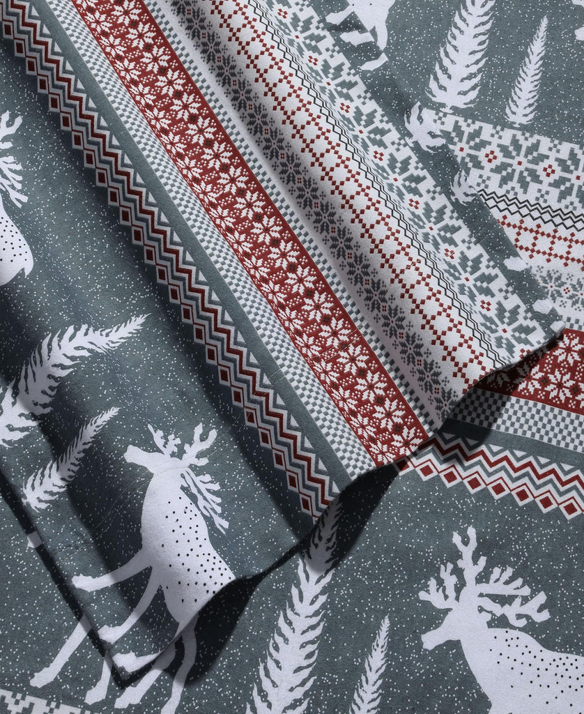 Queen Deep Pocket Flannel Sheet Set, Winter Reindeer
