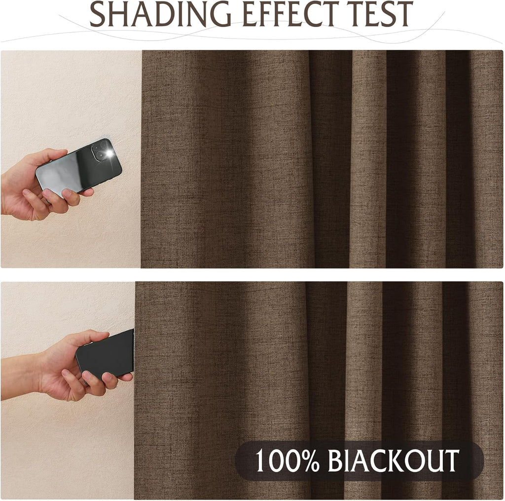 100% Blackout Polyester Textured Curtains (Set of 2 Panels)