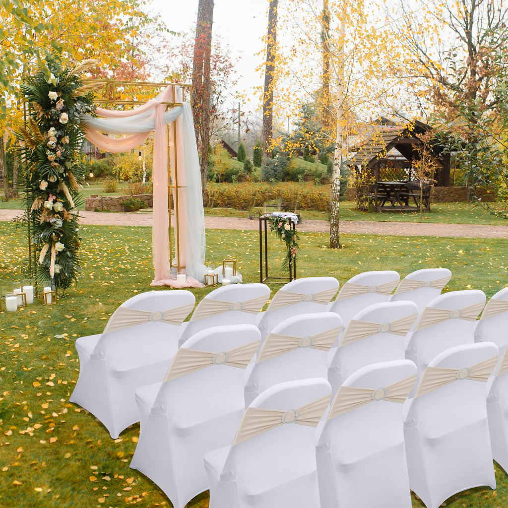 Spandex Chair Covers Protector for Wedding/Banquet, White 30PCS