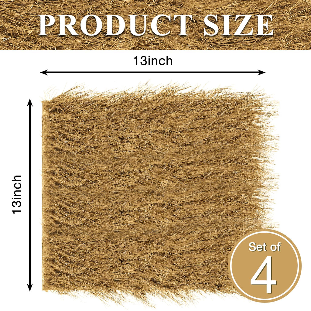 Fake Hay Table Placemats for Western Fall Party Decor