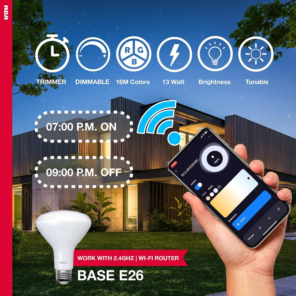 Dimmable Smart Light Bulbs, BR30 WiFi LED Light Bulb, Indoor Flood LED Bulbs, 9W (60W Eq), 2700K Soft White, 720