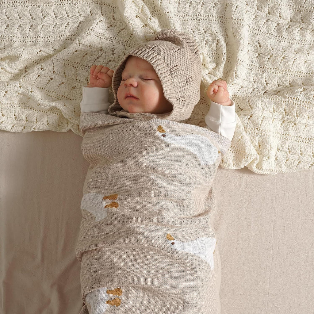 Baby Blanket Knit Receiving Boys Girls Cute Goose Blanket