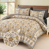 Dinjoy Boho Comforter Set Queen,Beige Brown Bedding Paisley Floral 7 Piece Bed in a Bag Reversible Lightweight