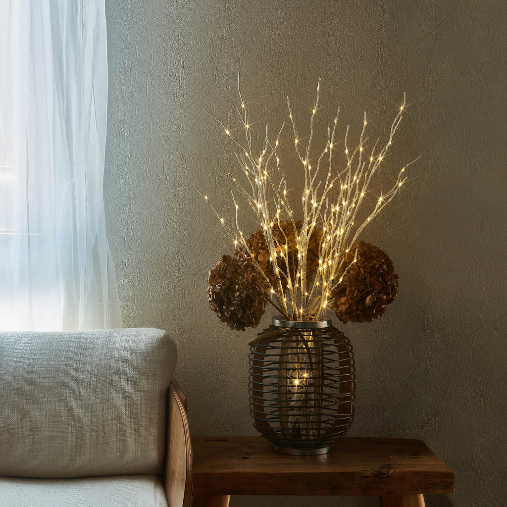 Lighted Birch Branches Plug in with Timer 30IN 150 LED Fairy Lights, White Willow Branch Lights for Christmas