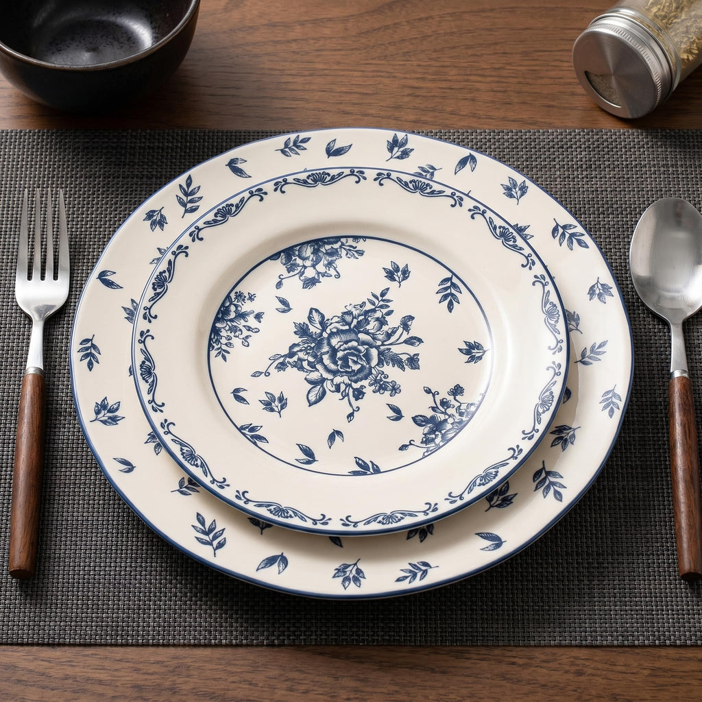 Ceramic Dinnerware Set, Series Western I(Vintage Cobalt Blue)