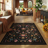 Vintage Medallion Floral 3x5 Washable Rug, Soft Low Pile Area Rug, Non-Slip Carpet