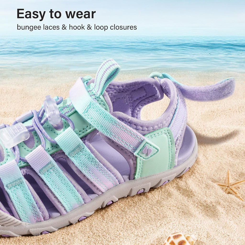 Girls Closed-Toe Water Sandals Hiking Beach Sandals