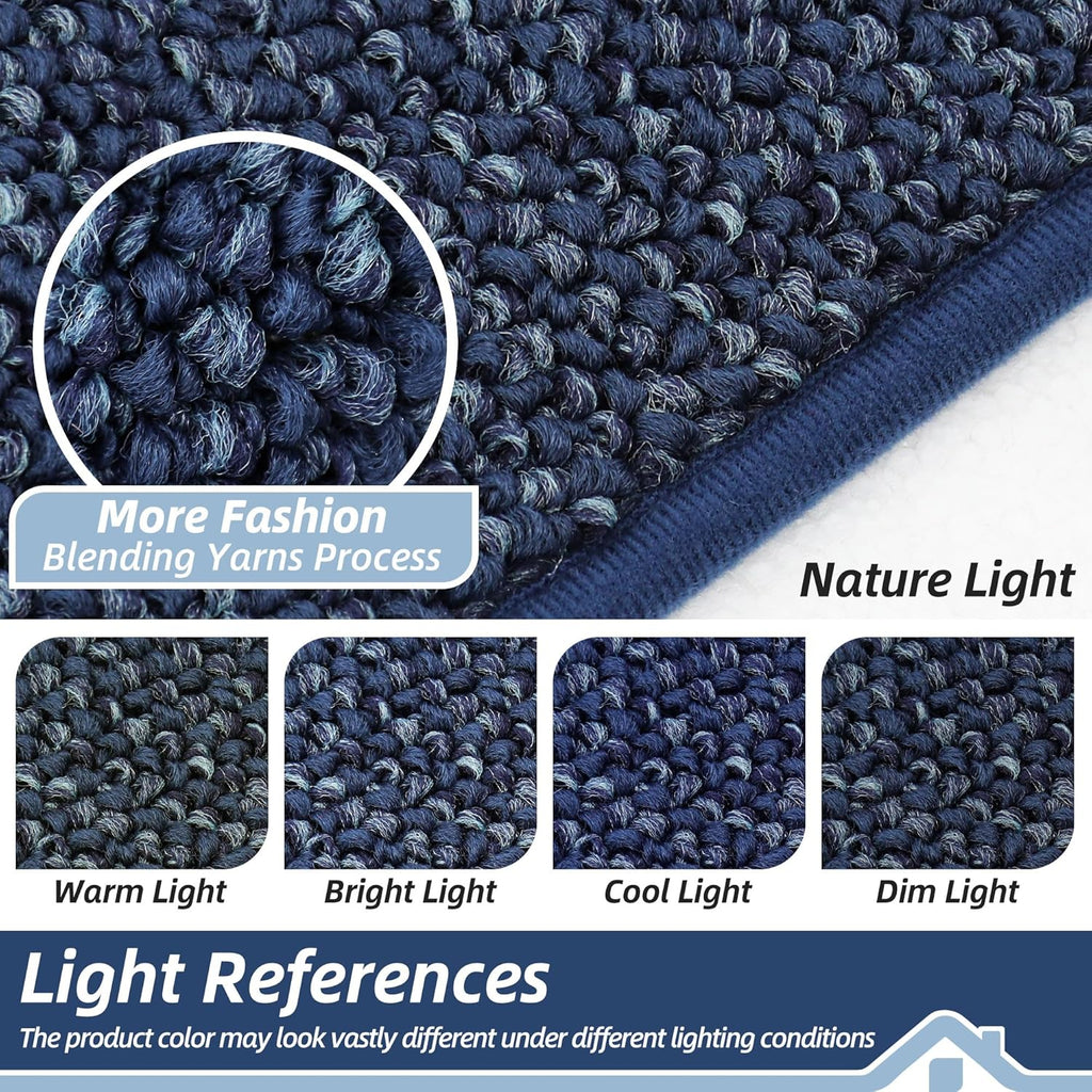 Dirt Trapper Door Mat 24" x 36", Non-Slip Washable Doormats, Blue | Entrance Mat Dirt Resistant and Absorbent Welcome