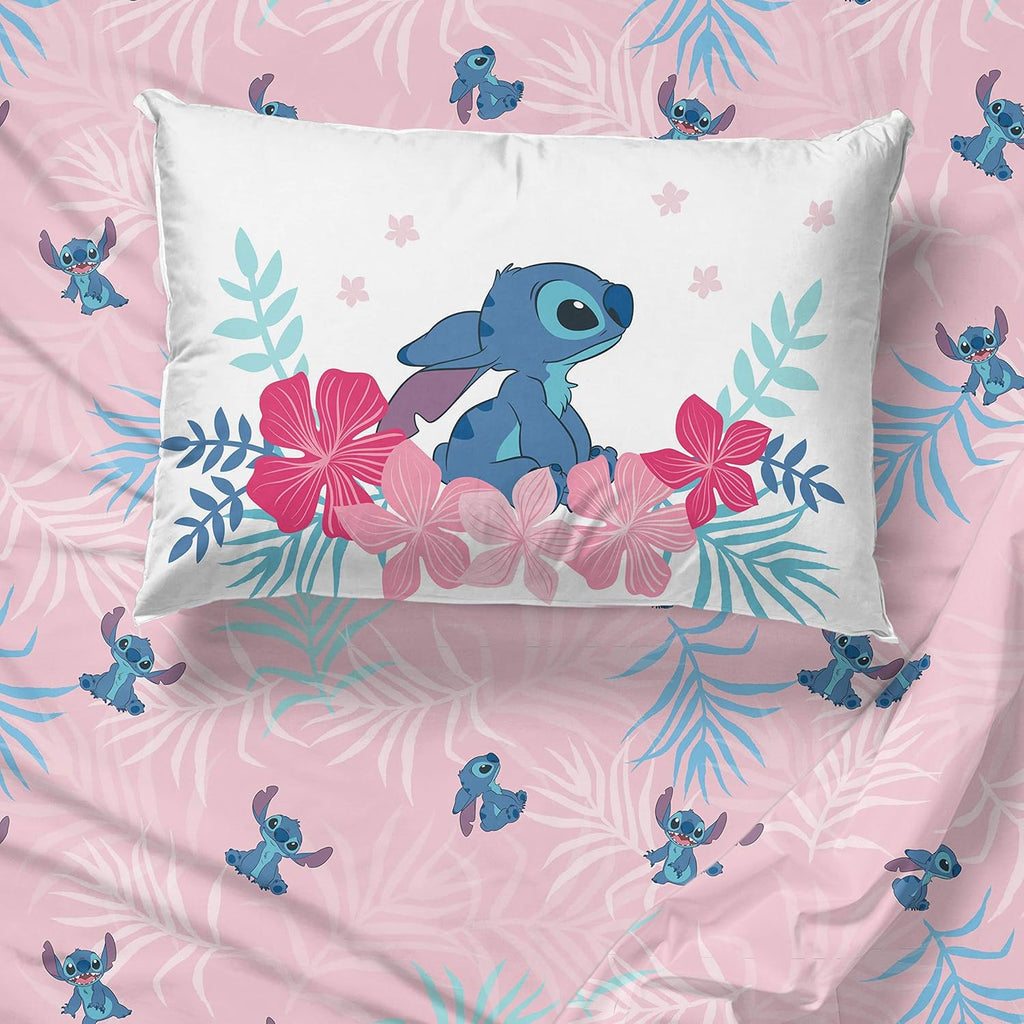 Lilo & Stitch Twin Comforter Set - 5 Piece Kids Bed in a Bag Reversible Comforter & Sheet Set, Girls Twin Bedding