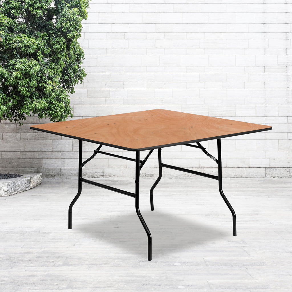 4 ft Wood Folding Square Banquet Table