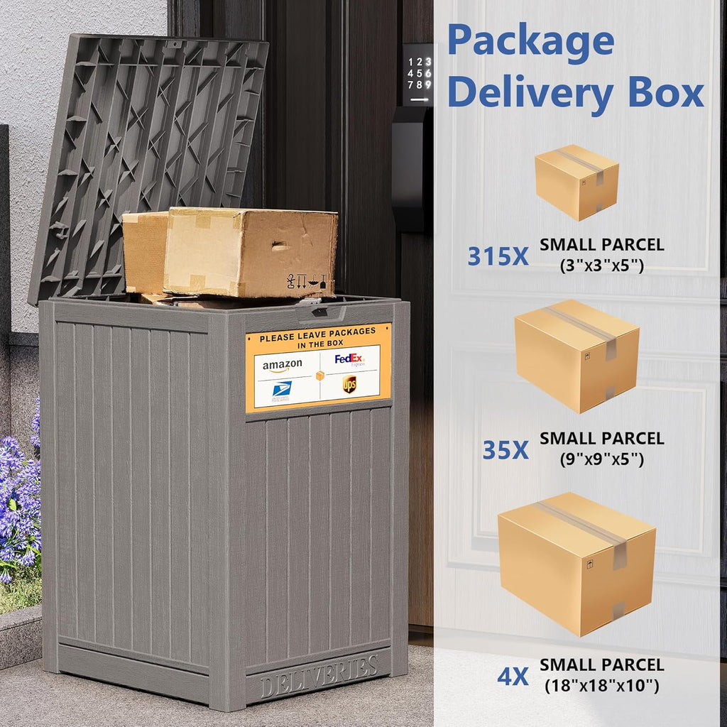 Upgrade 48 Gallon Package Delivery Box with Sticker Sign