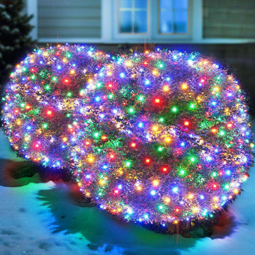 Led Multicolor Christmas Net Lights Outdoor Christmas Bushes Lights 120Led 6ftx5ft, Connectable Outdoor Indoor Mesh
