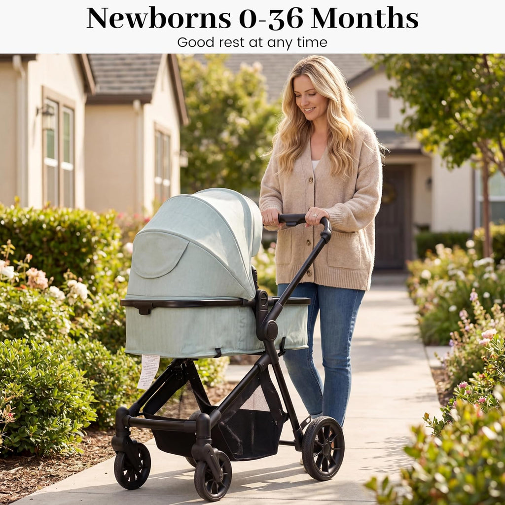 Lightweight in-1 Baby Stroller with Reversible Seat, Green