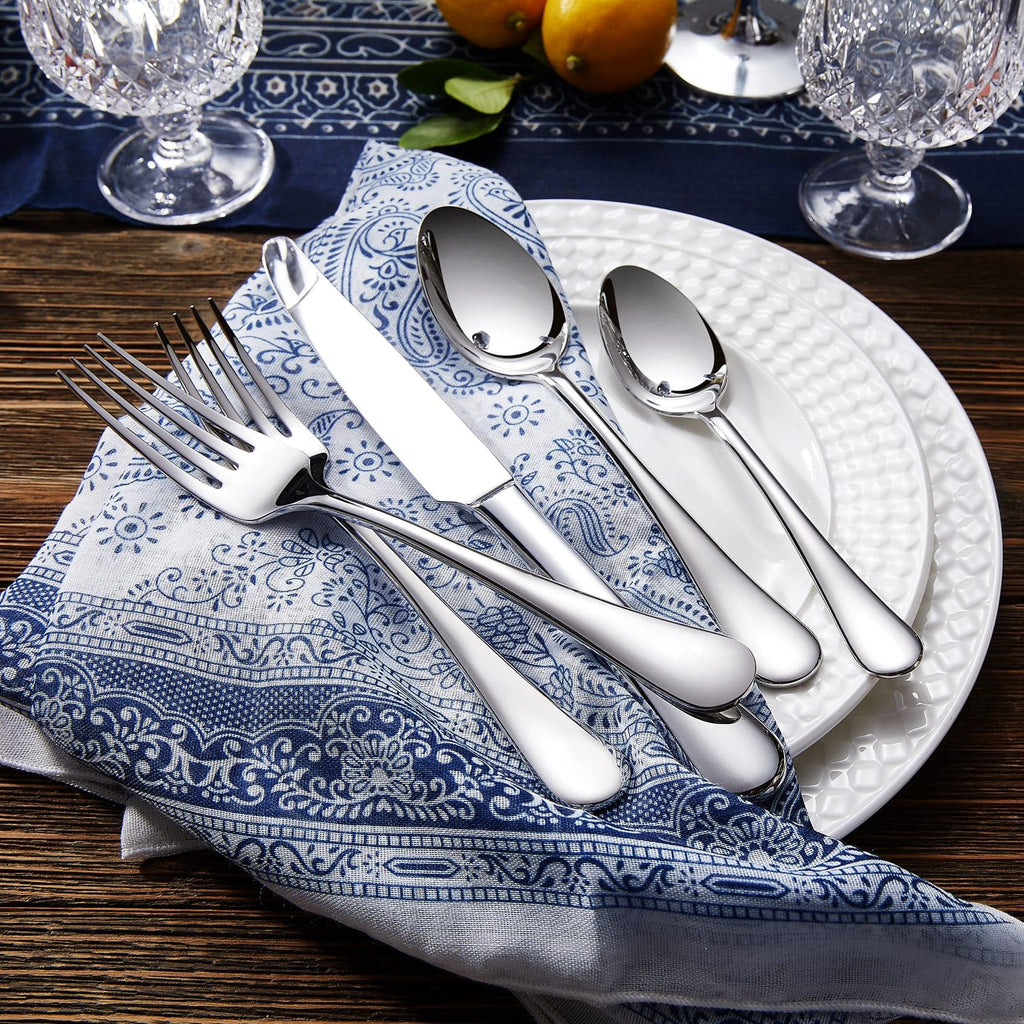 Premium Verona 20/45/65-Piece Silverware Set (65, Silver)