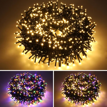 1000 LED 82 FT Christmas Cluster Lights Multi&Warm String Lights Decor