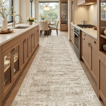 Runner Rug 2'6" x 10' Washable Non-Slip Runner Rugs for Kitchen Bathroom Laundry Room Vintage Ultra 