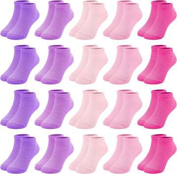 20 Pairs Girls Socks, Toddler Kids Ankle Low Cut Socks Aged