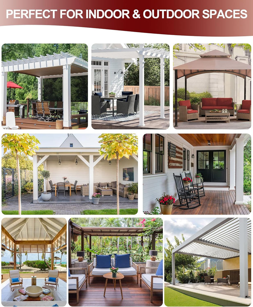 Grommet Outdoor Curtains Waterproof 8 Pcs 54x84 In Cream | Weatherproof Balcony Outside Curtains, Poolside Privacy