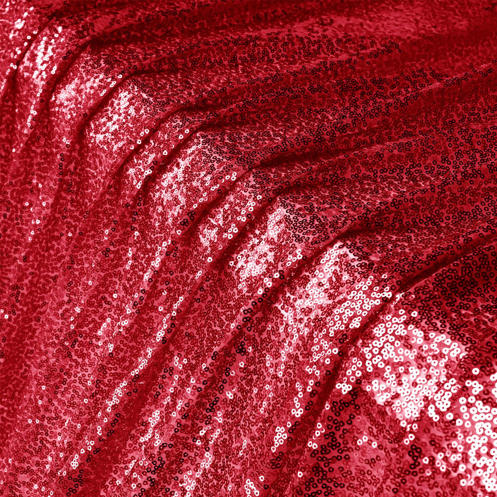 5 Yard Sequin Fabric by The Yard, Red, 48 Inch Width
