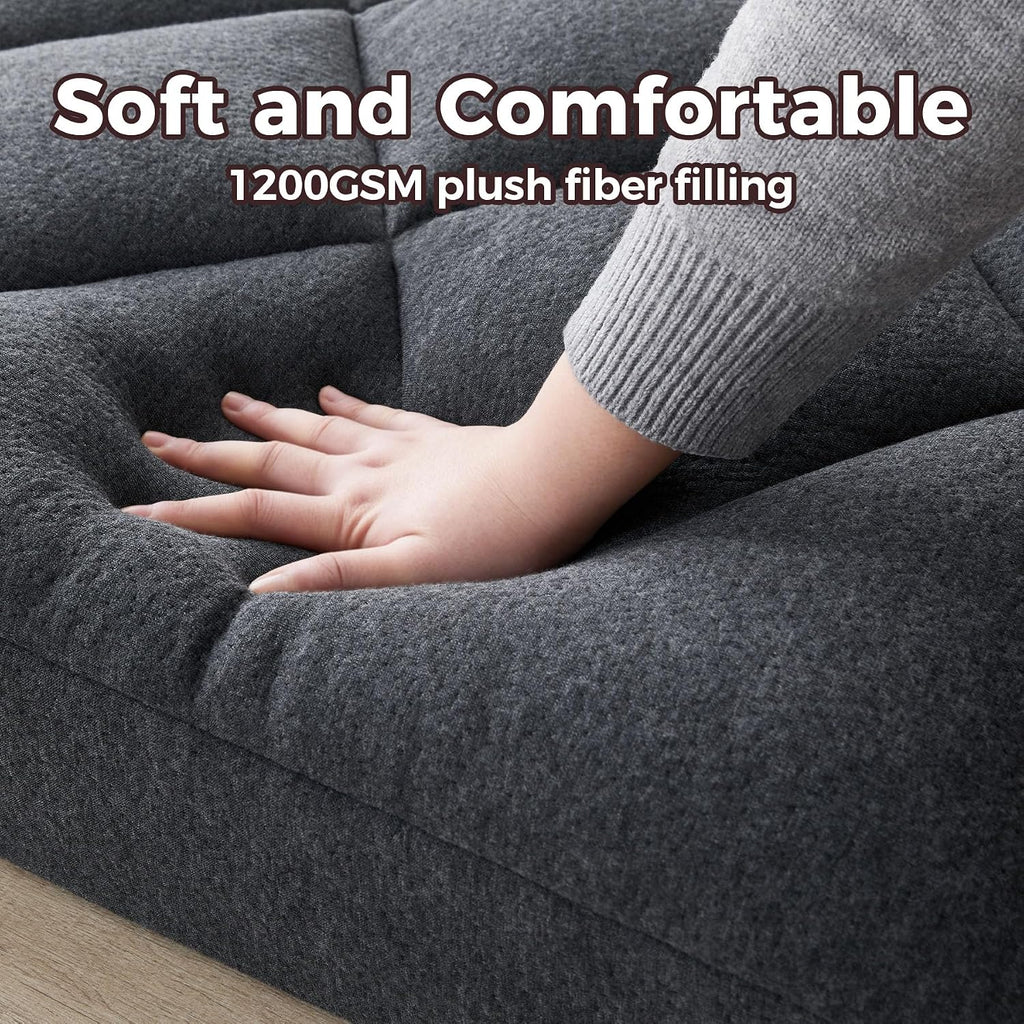4" Twin Floor Futon Mattress, Memory Foam & Egg Crate Foam, Quilted