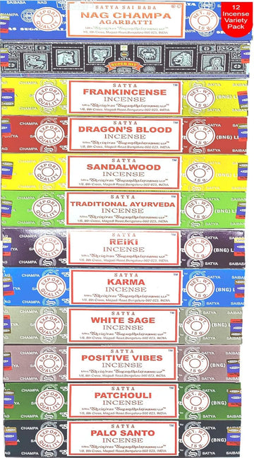 Incense Sticks Variety- Pack (12 Incenses, 140+ Sticks) - Set of 140