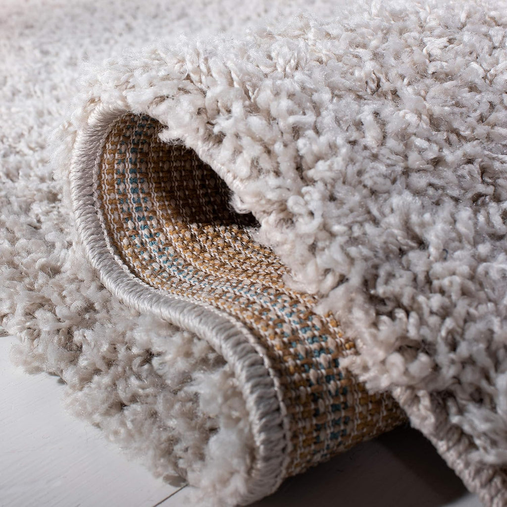 Venus Shag Collection Area Rug - 5'3" x 7'6", Light Grey, Solid Design, Non-Shedding & Easy Care, 1.8-inch Thick
