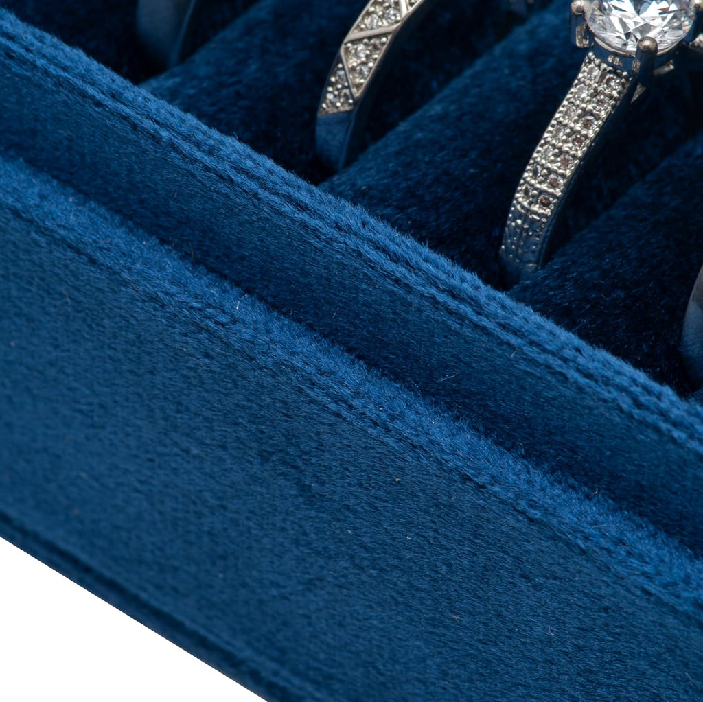 Velvet Small Multiple Ring Box Portable Organizer Display Storage