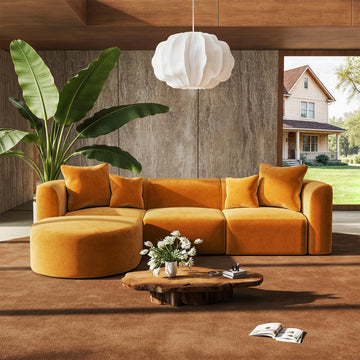 116" Modern Curved Sectional Modular Oversized Couches