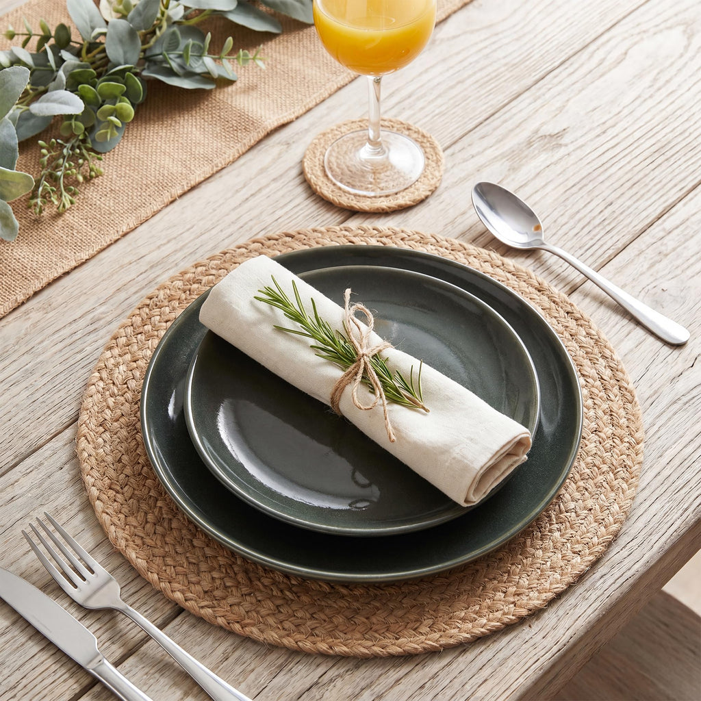 Round Jute Placemats, Set of 2, 13 Inch