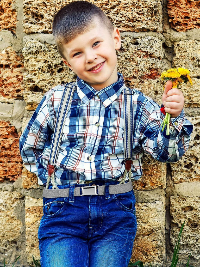 4 Pcs Kids Elastic Belt Boys Buckle