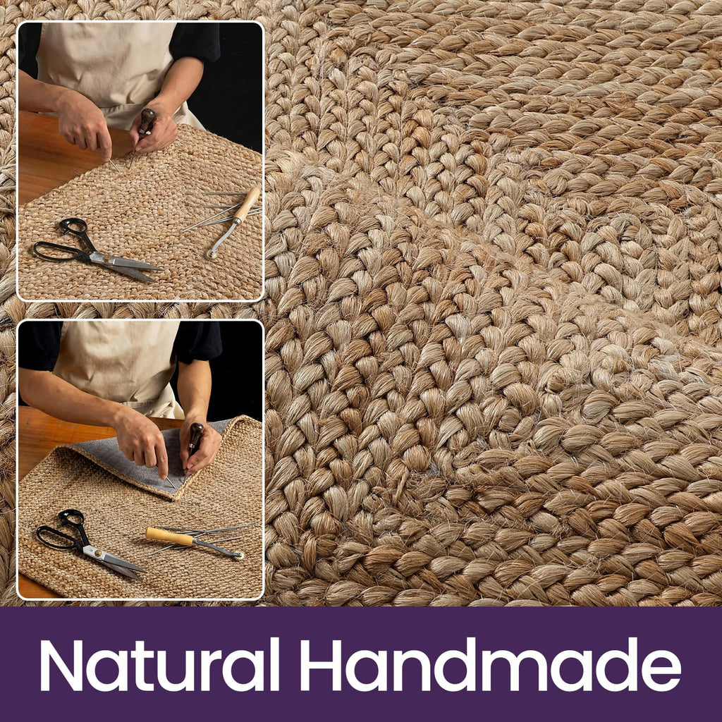 Jute Door Mat 24x36, Non Slip Doormat Indoor Entrance, Heather Tan