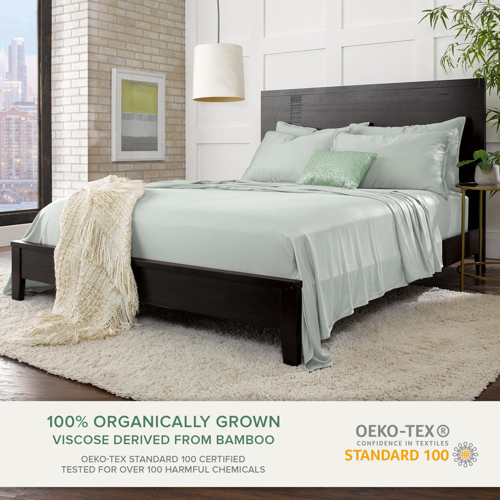 King Sheets by, Genuine 100% Organic Viscose Derived from Bamboo Bed Sheet Set, Luxuriously Soft & Cooling, Double