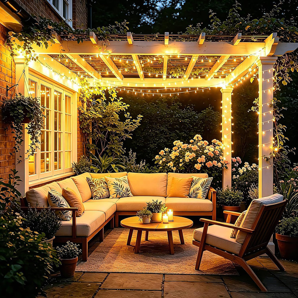 200 FT 500 LED Christmas Lights Outdoor Fairy Lights Plug In Extra Long String Lights Clear Wire Waterproof 8 Modes
