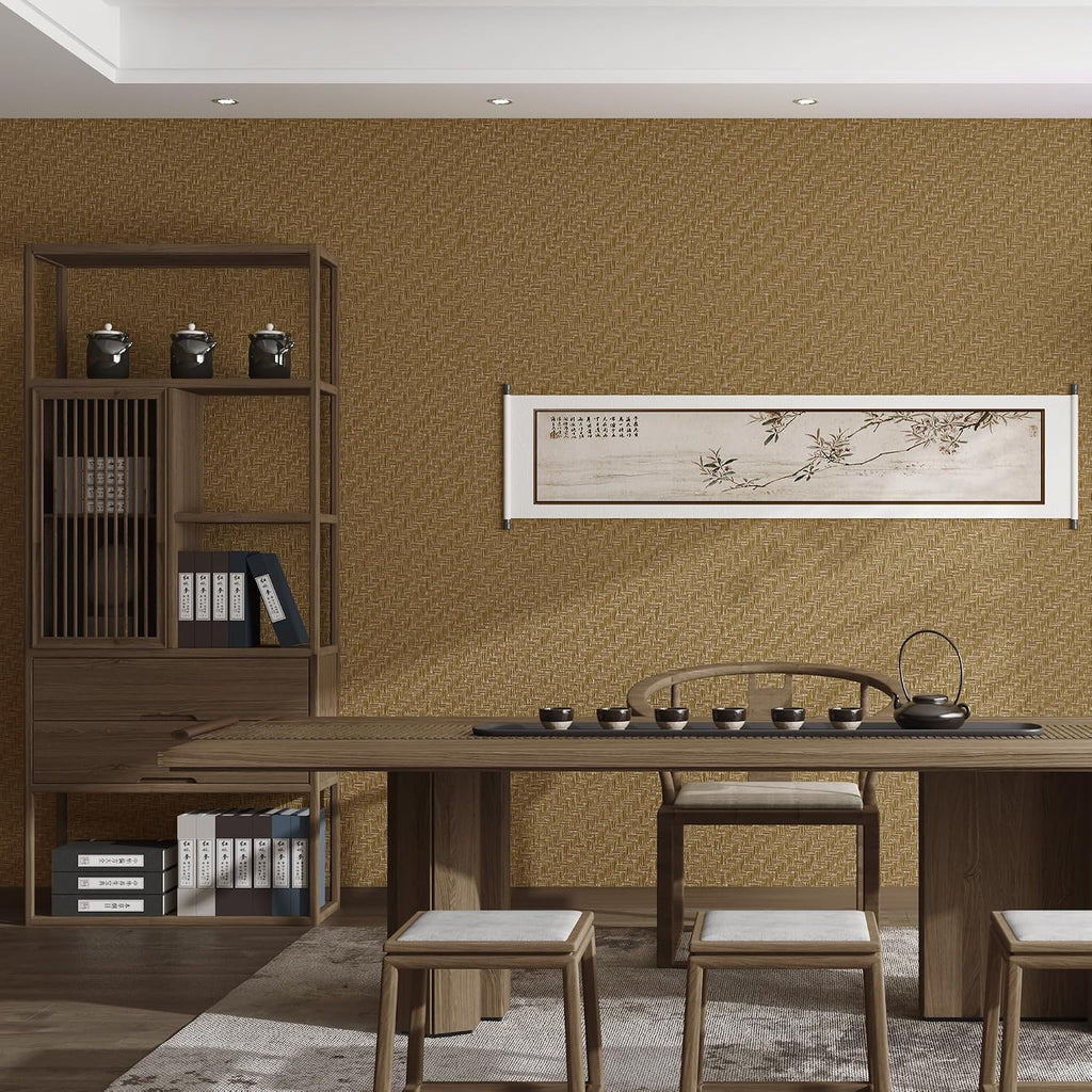 Fabric Wallpaper Textured Contact Paper Grasscloth Peel and Stick | 24" x 393" Faux Linen Wall Paper, Self Adhesive