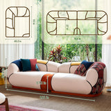 102" Oversized Modern Curved Sofa, Minimalist 4-Seat Chenille Couch for Living Room Apartment