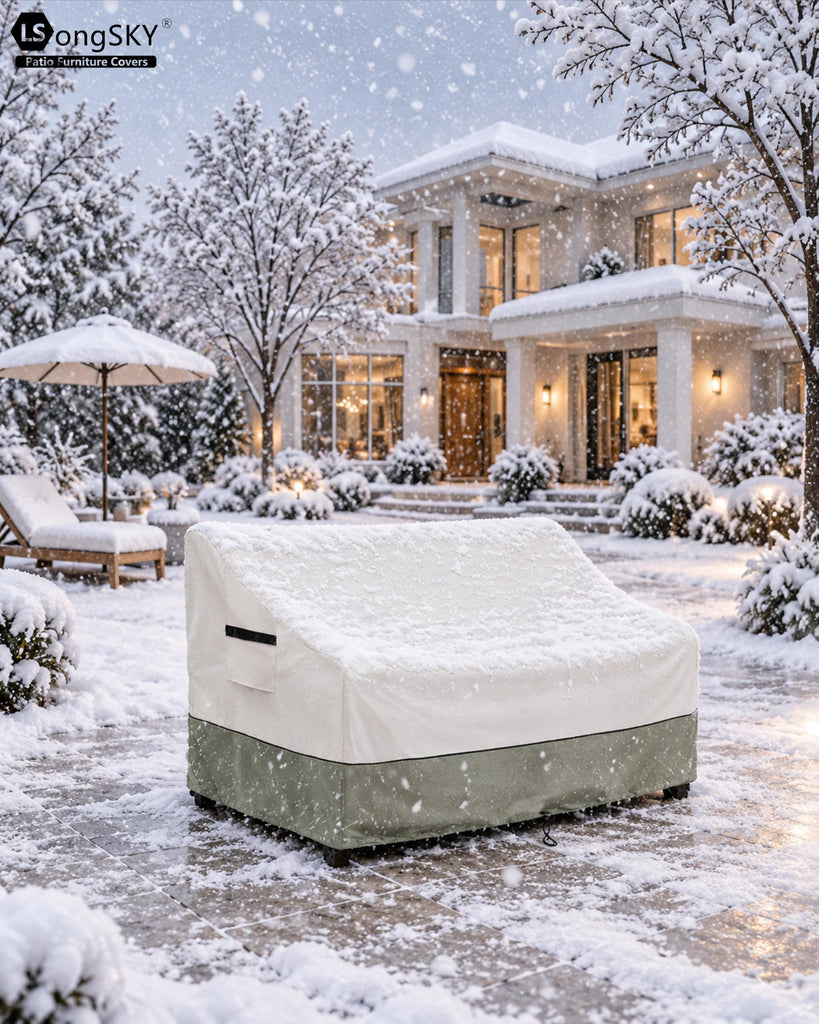 Outdoor 2-Seater Loveseat Cover, Patio Sofa Covers Fits up to 58W x 32.5D x 31H Inches, 100% Waterproof Heavy Duty
