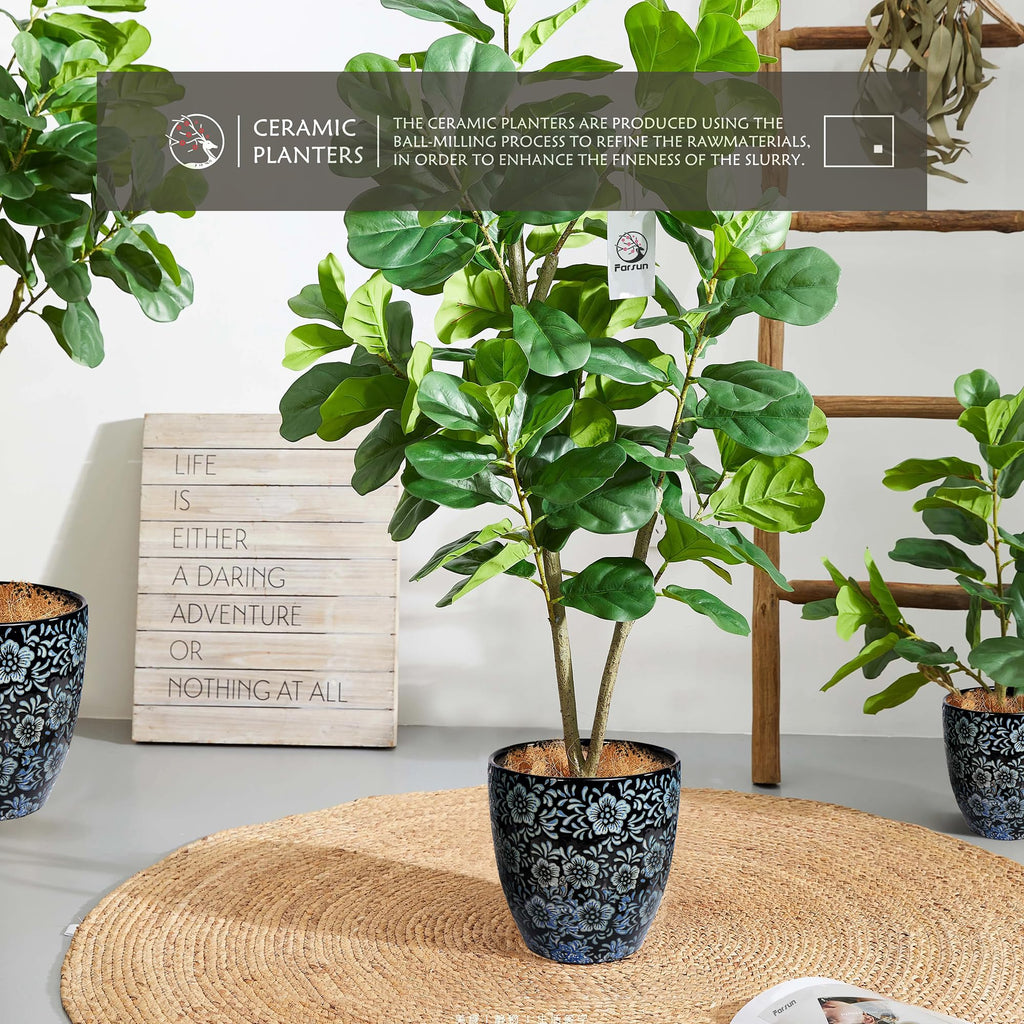 10 inch Plant Pot, Ceramic Plant pots, Ceramic Planter for Indoor Plants Outdoor, Mid-Century Modern Home Decor, Modern