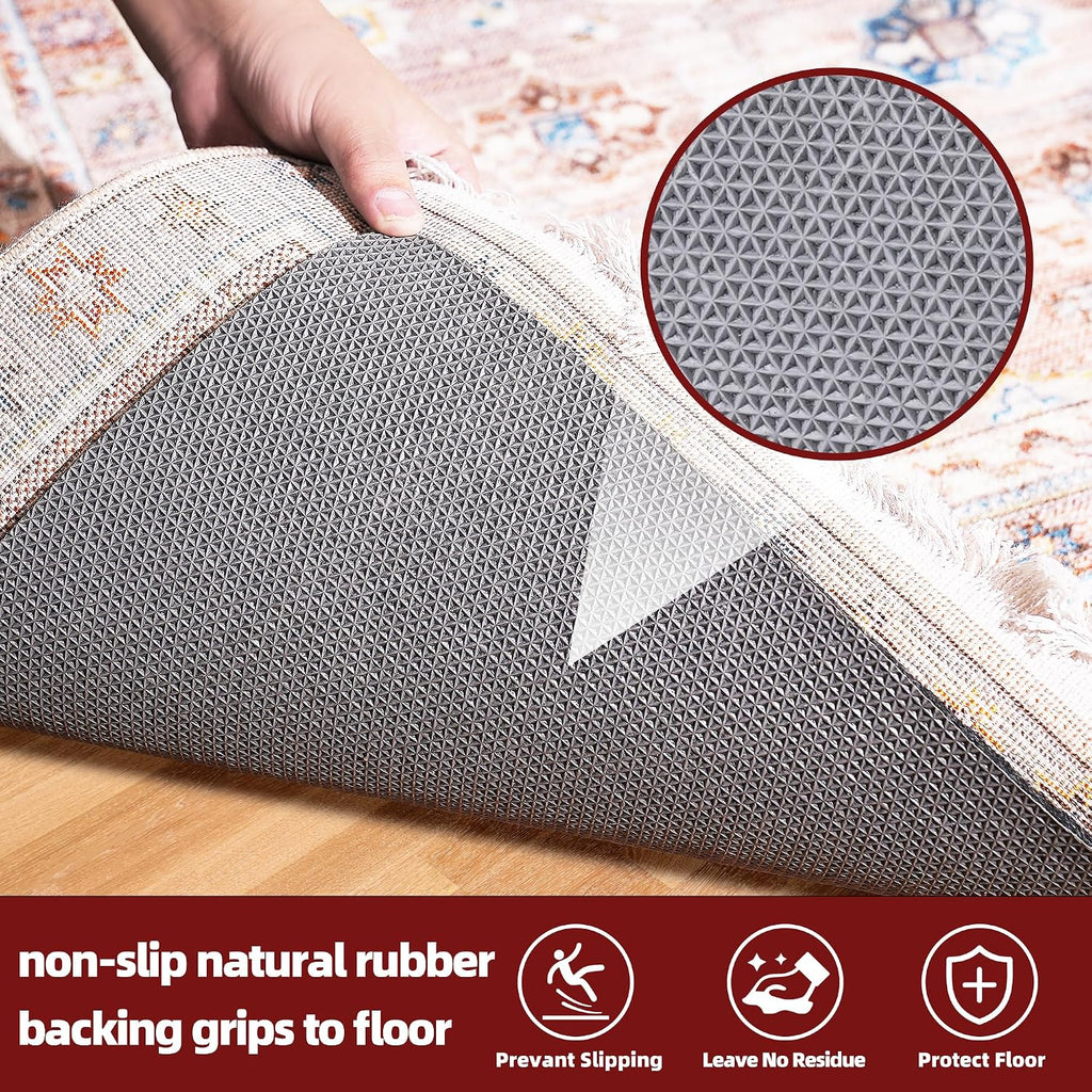 BAGAIL Felt and Natural Rubber Backing Rug Pads 1/4" Thick, 5 x 7 Ft Non Slip Carpet Gripper Keep Rugs in Place - Set of 35